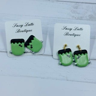 Frankenstein Clay Earrings