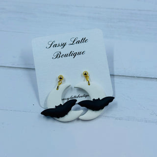 Bat Moon Clay Earrings