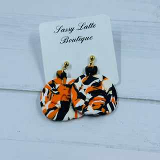 Jack-o-lantern Clay Earrings