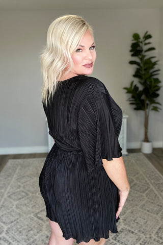 Lovely Life Plisse Romper in Black