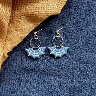 Spiderweb Clay Earrings