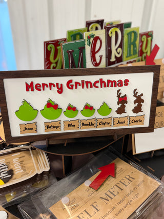 Merry Grinchmas Family Sign