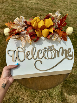 Welcome Pumpkin Door Hanger