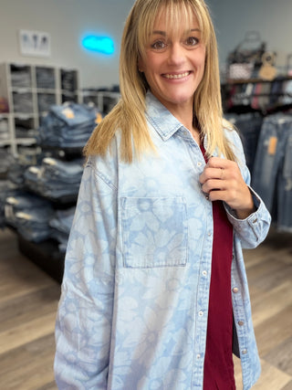 Risen Floral Denim Shirt