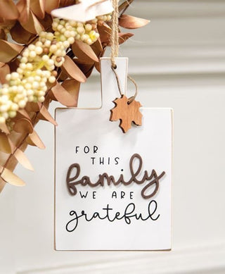 We Are Grateful Cutting Board Sign Ornament