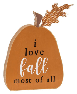 Rustic Fall Words Pumpkin Blocks Set of 3