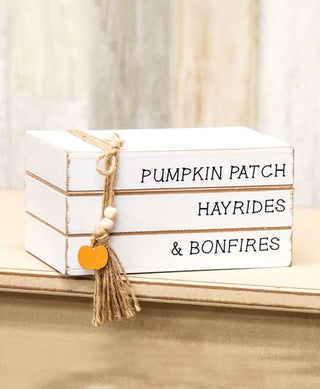 Pumpkin Patch Stacked Wooden Books
