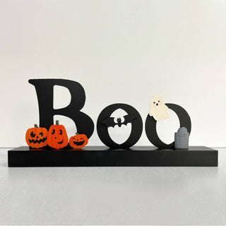 "Boo" Magnetic Word w/ Wood Base