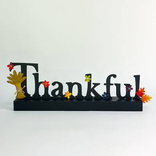 "Thankful" Magnetic Word w/ Wood Base