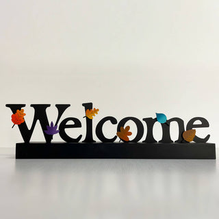 "Welcome" Magnetic Word w/ Wood Base