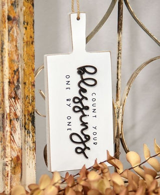 Count Your Blessings Cutting Board Sign Ornament