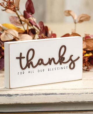 Thanks For All Our Blessings Block Sign