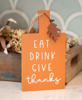 Eat Drink Give Thanks Cutting Board Sign Ornament
