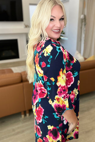 Moonlit Garden Floral Midi Dress