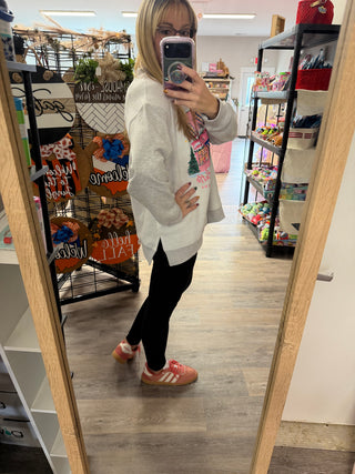 Oversized Inside Out and Reversible Mockneck Sweatshirt