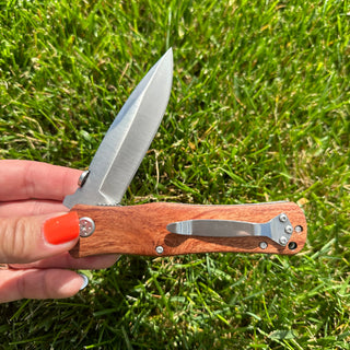 Engraved Wood Utility Knife