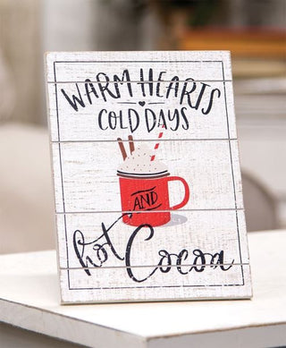 Warm Hearts Hot Cocoa Pallet Easel Sign