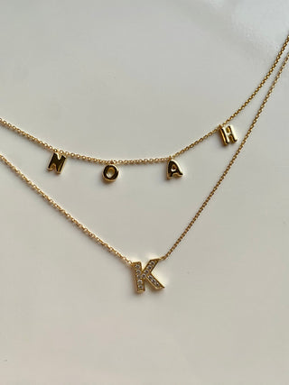 Custom Bristol Bubble Letter Name Necklace - Water Resistant