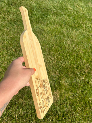 Bamboo Wine Bottle Cutting Board