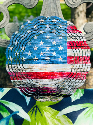 American Flag Home Decor Wind Spinner