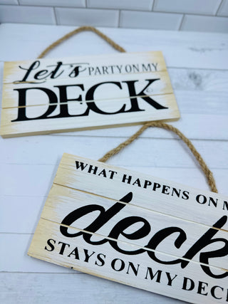 Deck Hanging Signs