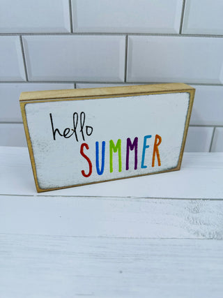 Hello Summer 3x5” Block Sign