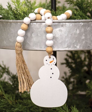 Smiling Snowman Beaded Garland