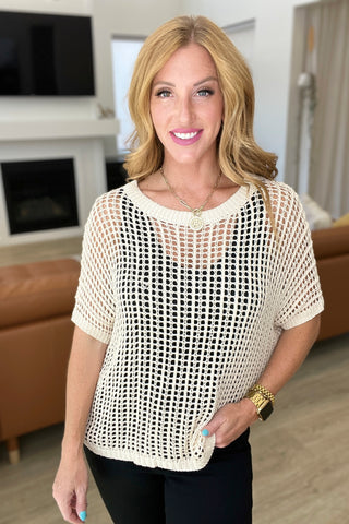 Coastal Dreams Fishnet Top in Cream