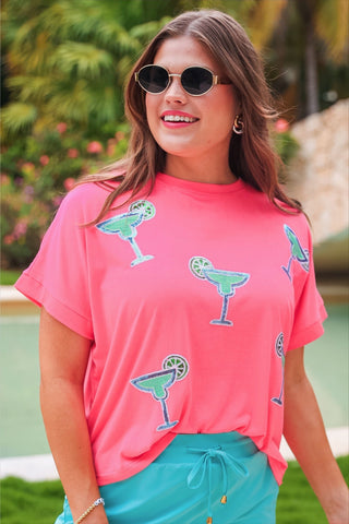 PREORDER- Margaritaville Sequin Patch Top