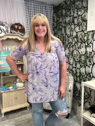 Purple Palm Babydoll top