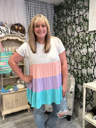 Pastel Color Block Top