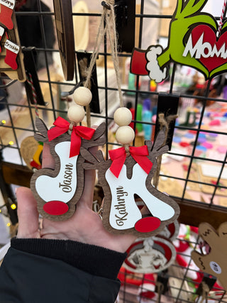 Initial Reindeer Ornament