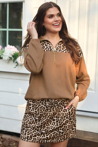 PREORDER- Mia Printed Pullover- Safari Chic