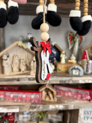 Initial Reindeer Ornament