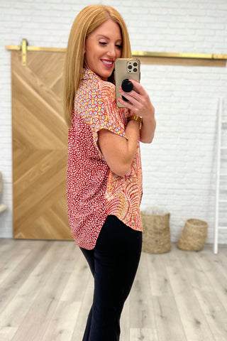 No Competition Mixed Print Button Down