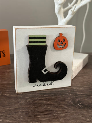 Wicked Witch Boot & Jack O Lantern Block