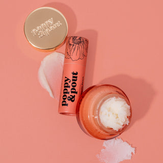 Poppy + Pout Lip Care Duo - Pomegranate Peach