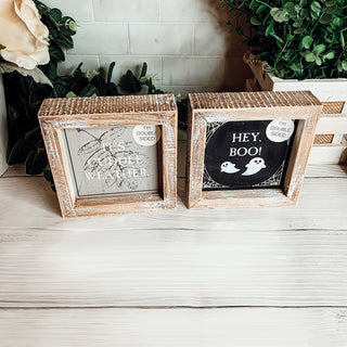 Hey Boo + Cuddle Double Sided Sign