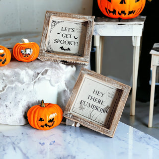 Pumpkin + Spooky Double Sided Sign