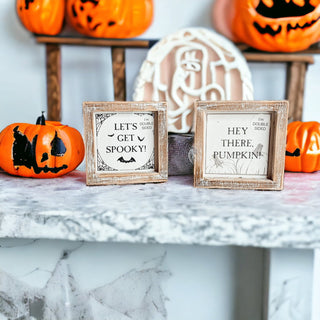 Pumpkin + Spooky Double Sided Sign