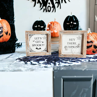 Pumpkin + Spooky Double Sided Sign