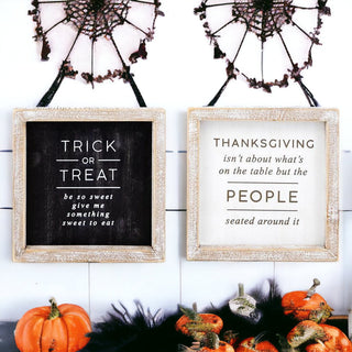 Trick + Thanksgiving Double Sided Sign