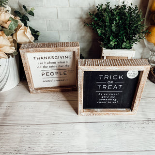 Trick + Thanksgiving Double Sided Sign