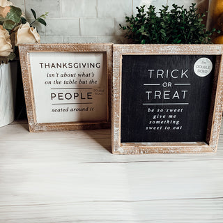Trick + Thanksgiving Double Sided Sign