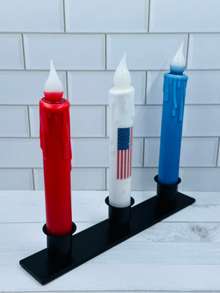 Patriotic Set of 3 LED Candles