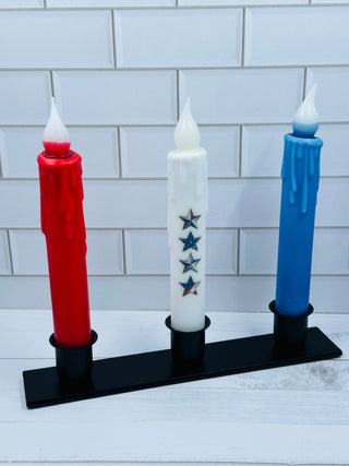 Patriotic Set of 3 LED Candles