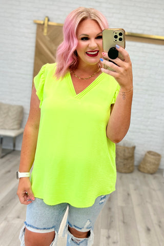 Under Neon Lights Ruffle Sleeve Top