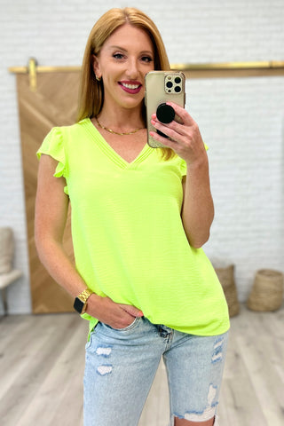 Under Neon Lights Ruffle Sleeve Top