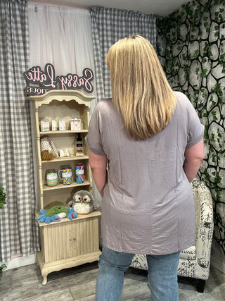 V-Neck Short Sleeve Hi-Lo Top