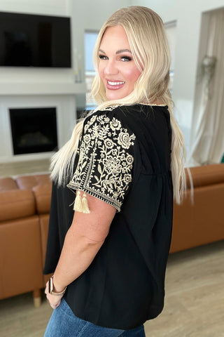 Try Again Embroidered Top